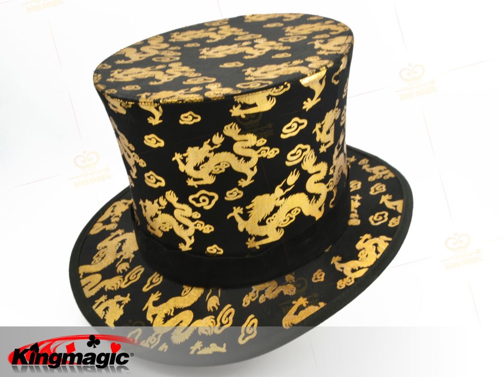 Folding Top Hat - Gold Dragon